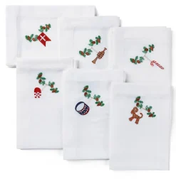 6 Juleservietter i stof