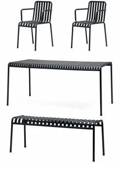 1 Palissade Bord, 2 Palissade Armchair og 1 Palissade Bench