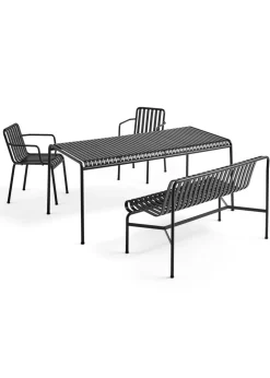 1 Palissade Bord, 2 Palissade Armchair og 1 Palissade Dining Bench