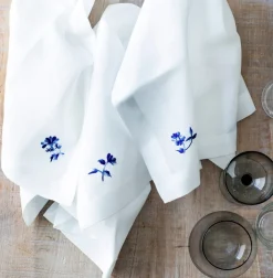 6 servietter med blomster