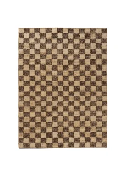 Check Wool Jute Rug