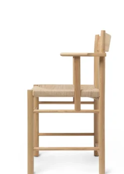F Dining Chair with armrests and naturel paper cord