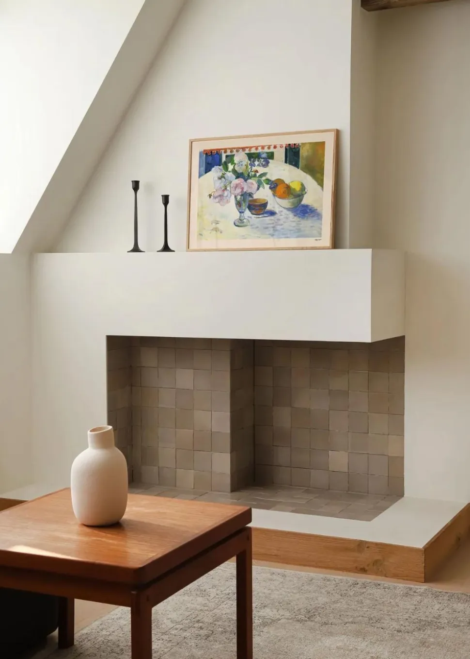 Flowers and a Bowl of Fruit on a Table