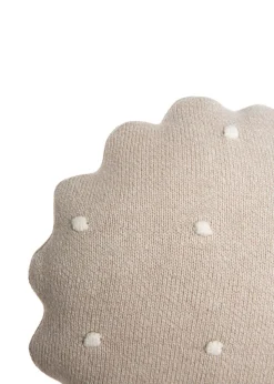Knitted Cushion Round Biscuit