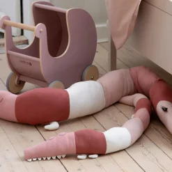 Knitted Cushion Sleepy Croc