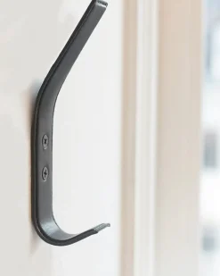 Leather coat hook