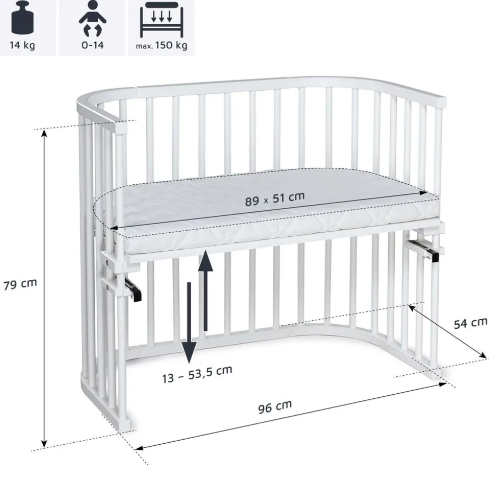 Maxi co-sleeper with mattress Classic Soft