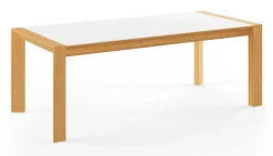 Table w. White Corian Table Top & Solid Legs Inkl. 1 Butterfly extension leaf / GM 7700 by Nissen & Gehl