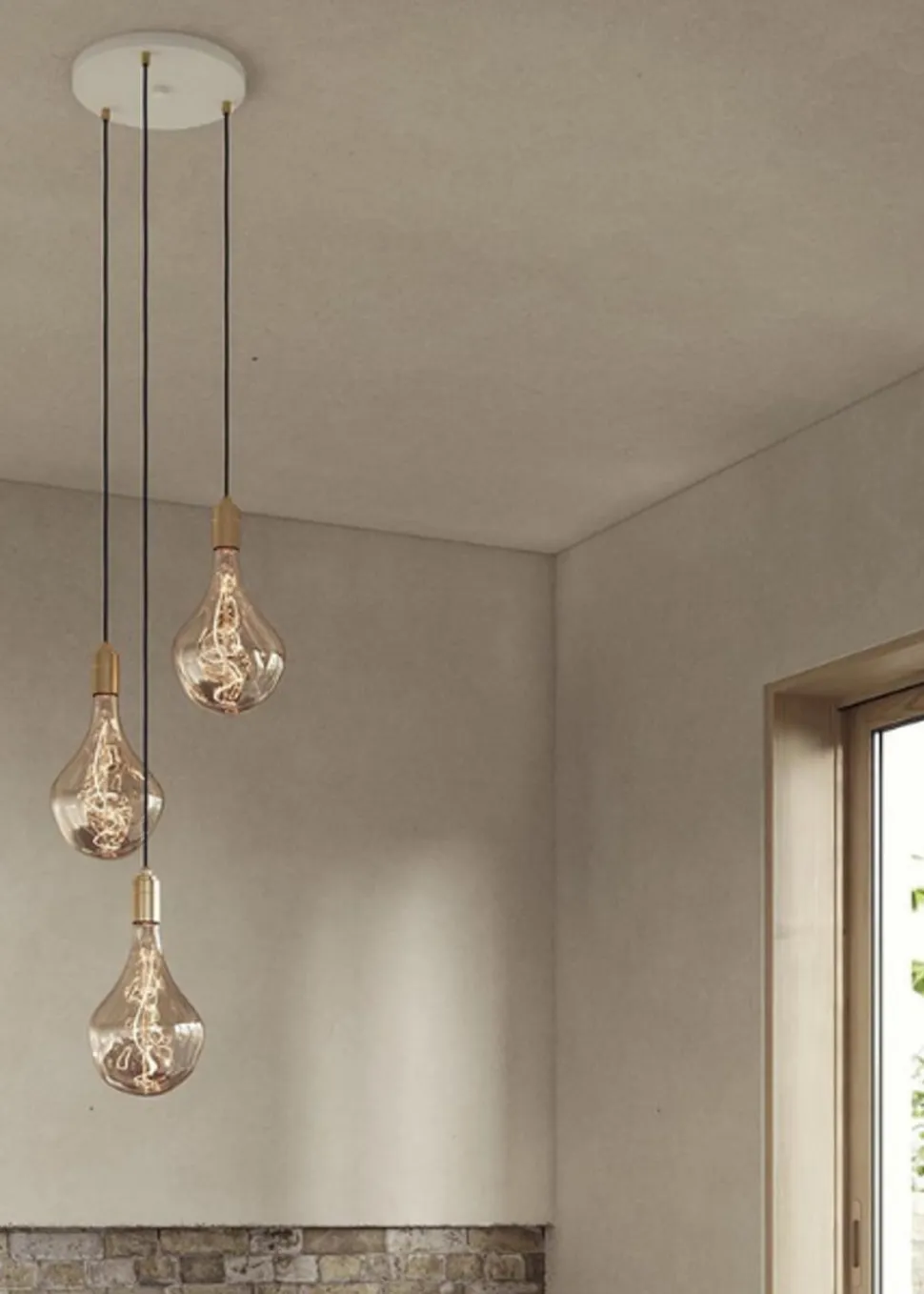 Triple Pendant - White/Black - Voronoi II