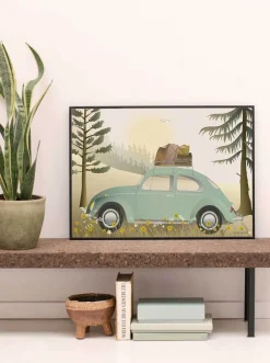VW BEETLE GREEN - plakat