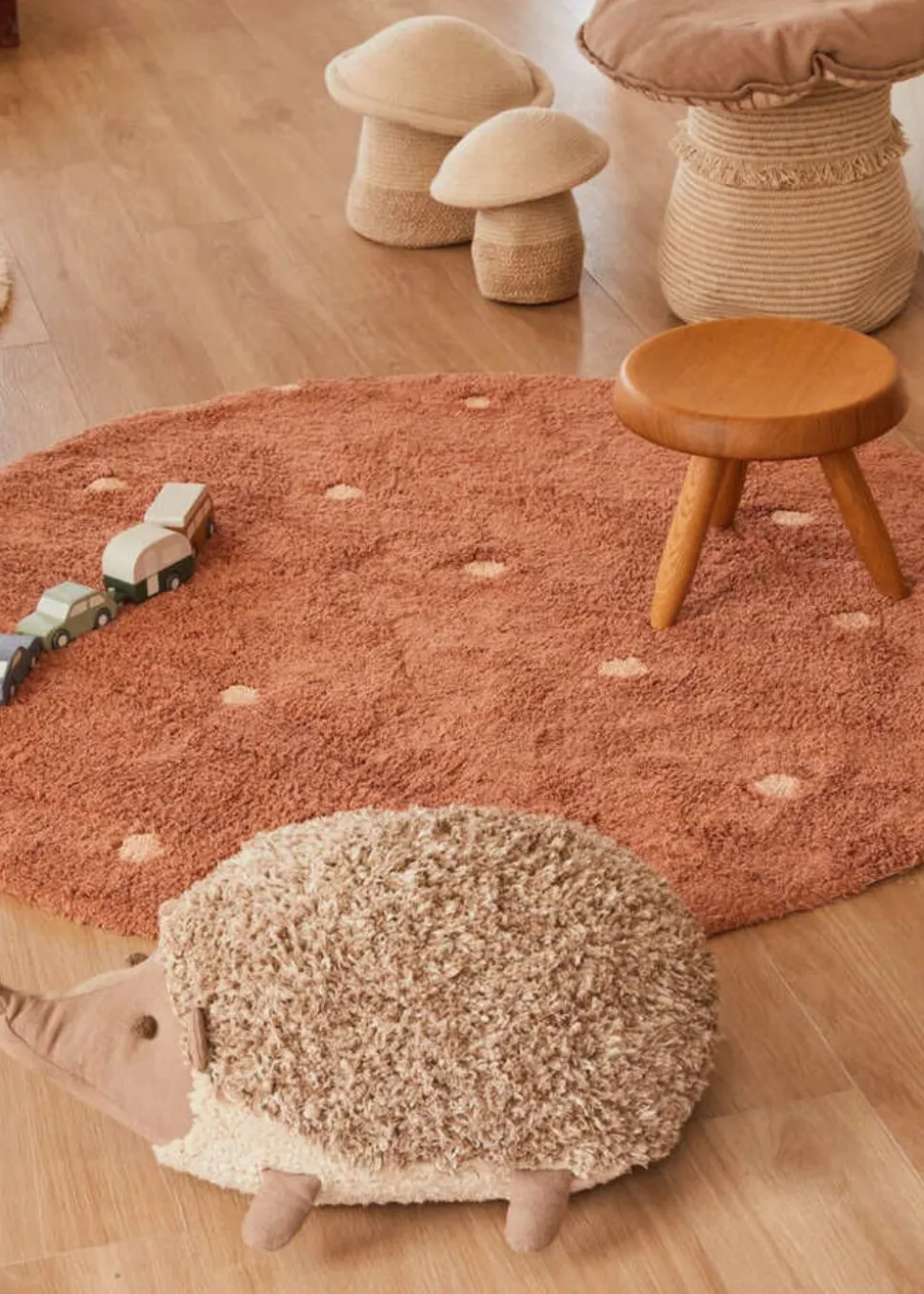 Washable Rug Round Dot