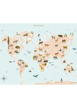 WORLD MAP ANIMAL - poster